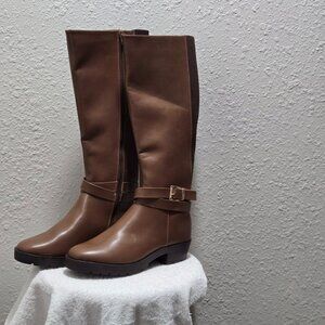 Brown Tall Zippered Boots, NWOT